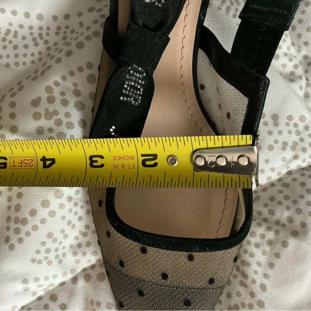 J’adior Dior Pointy Toe Polka Dot Slingback Heel 38.5 - Picture 5 of 5